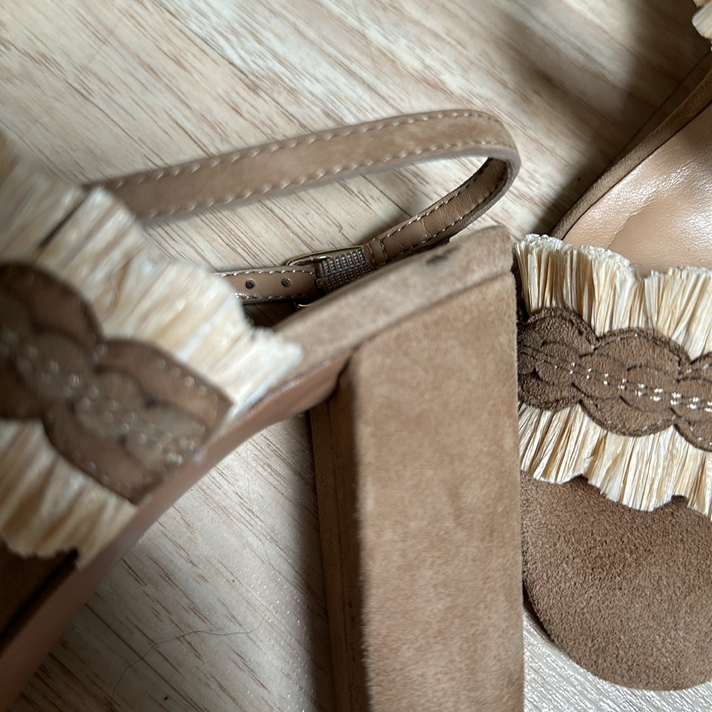Banana Republic Raffia Block Heel Sandals Size 8 Beige Rare. - Picture 10 of 10